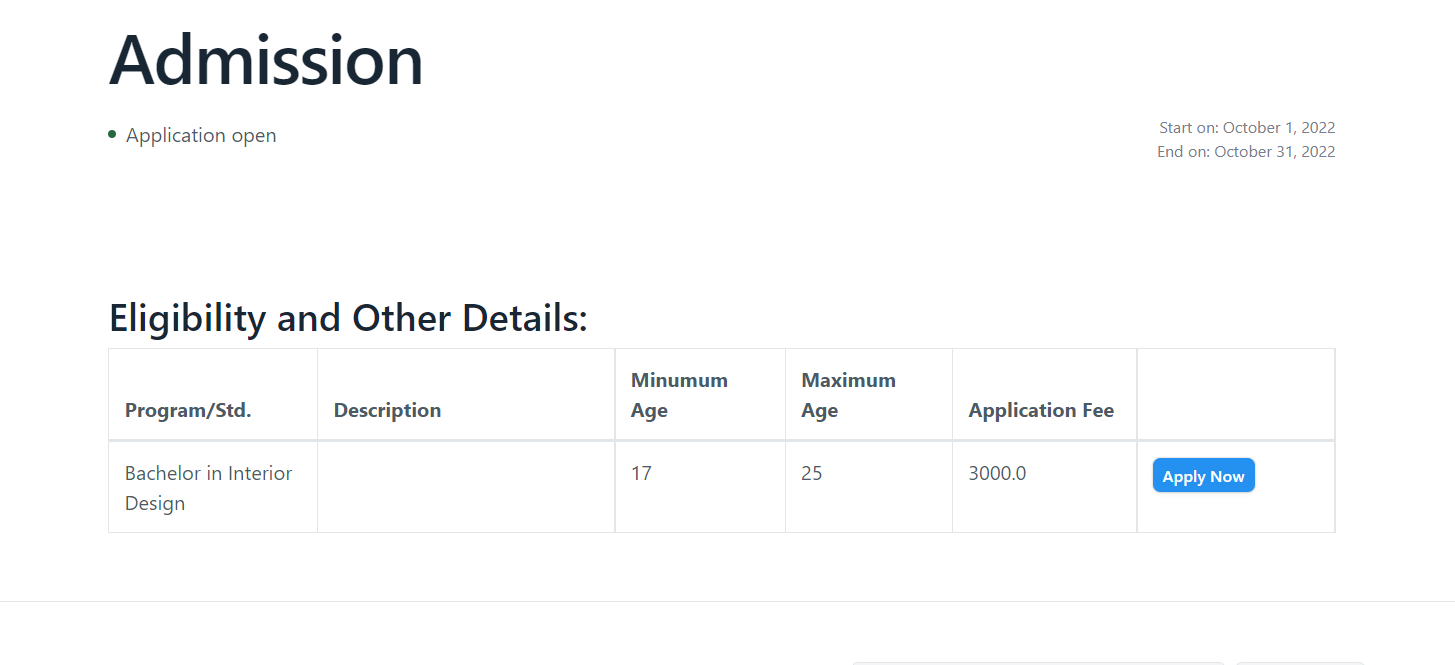 <b>Online Admission<b>